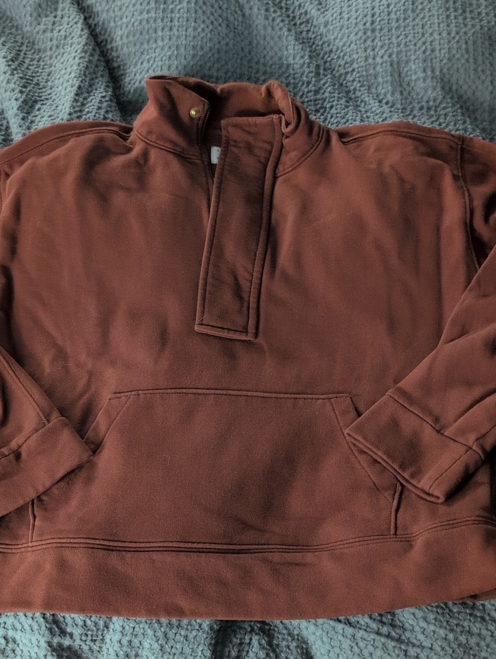 a new day Half Zip Pullover Sweater - Rust Red Brown Small